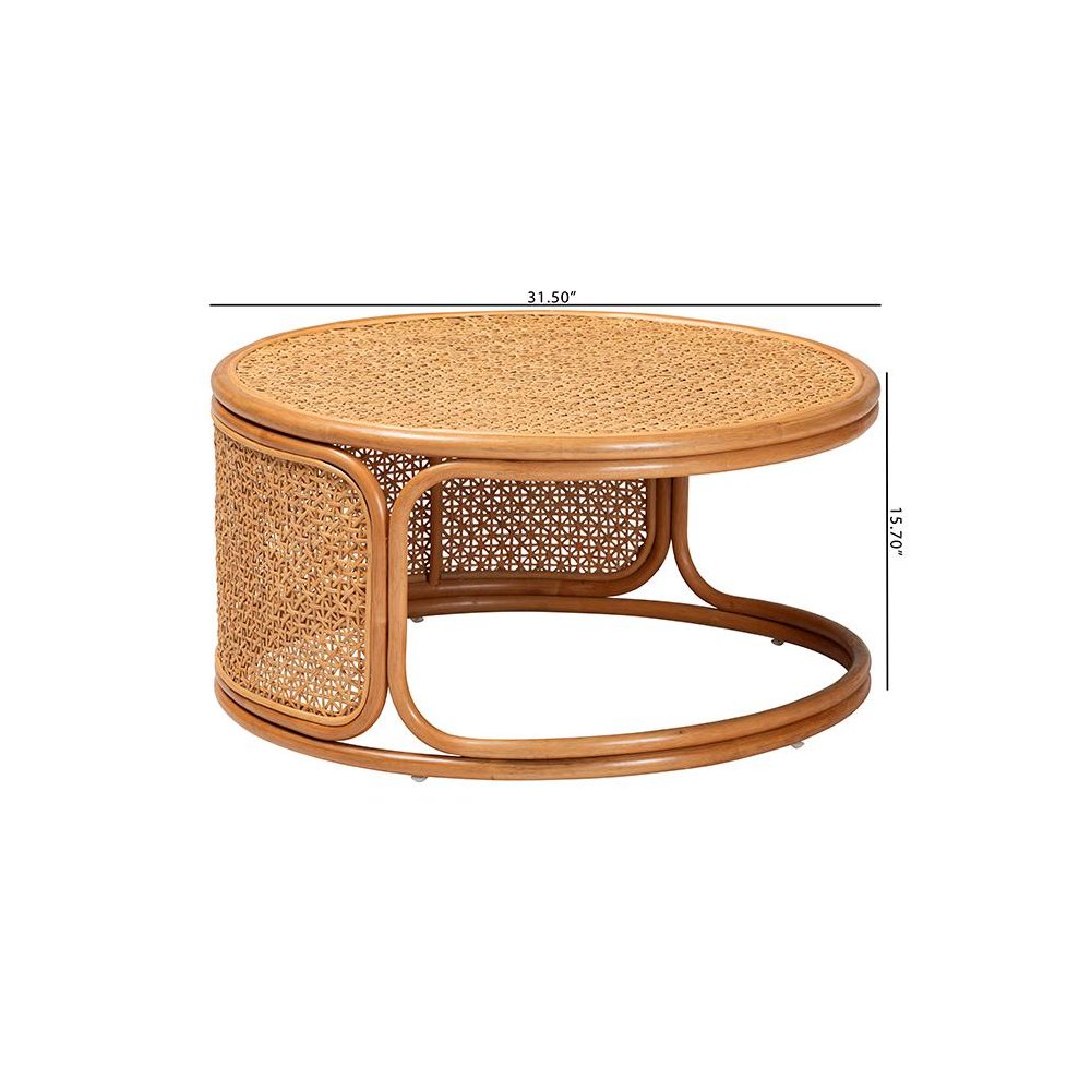 Eldon Bohemian Honey Rattan Coffee Table. Picture 8