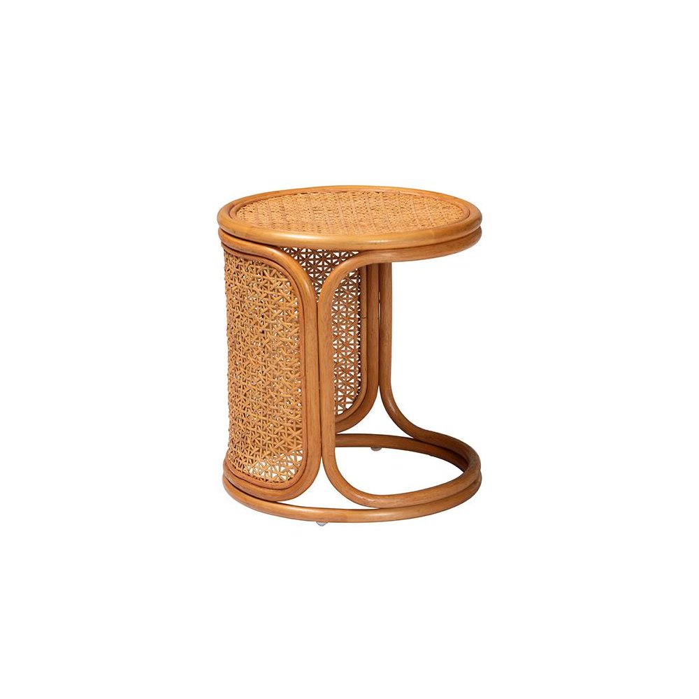 Eldon Bohemian Honey Rattan End Table. Picture 1