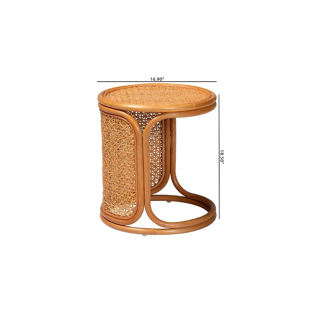 Eldon Bohemian Honey Rattan End Table. Picture 8