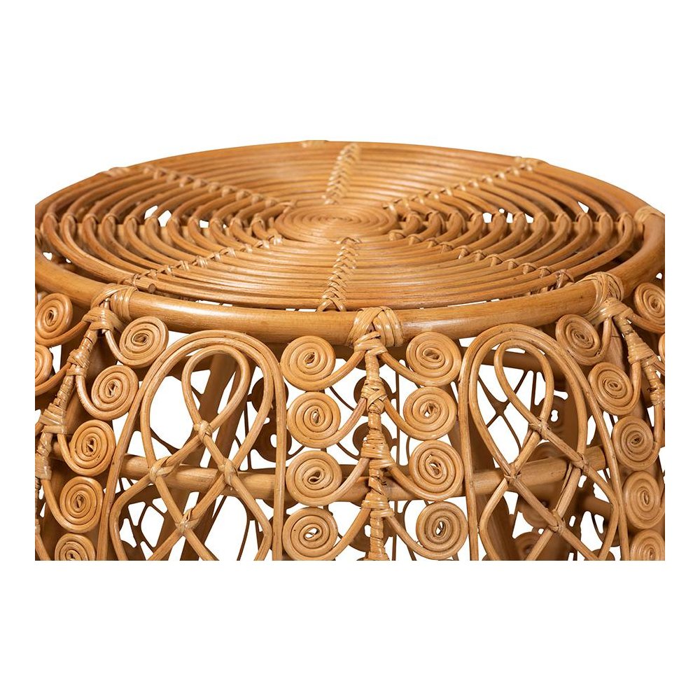 bali & pari Tiramisu Modern Bohemian Natural Brown Rattan Coffee Table. Picture 2