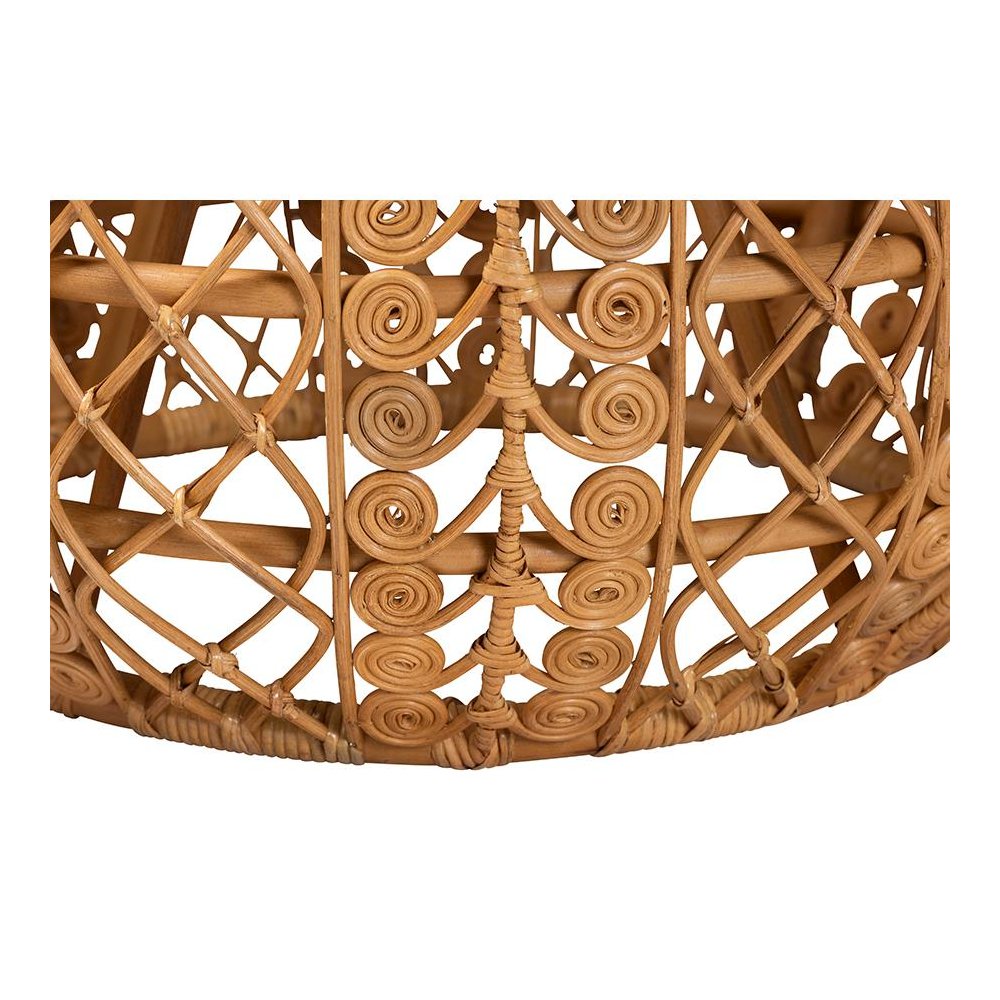 bali & pari Tiramisu Modern Bohemian Natural Brown Rattan Coffee Table. Picture 3