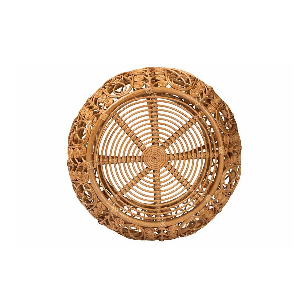 bali & pari Tiramisu Modern Bohemian Natural Brown Rattan Coffee Table. Picture 4