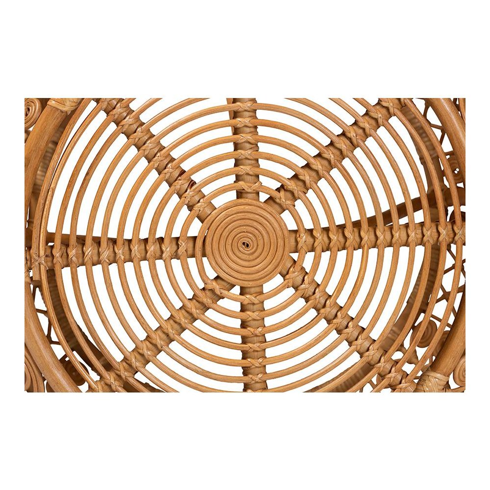 bali & pari Tiramisu Modern Bohemian Natural Brown Rattan Coffee Table. Picture 5