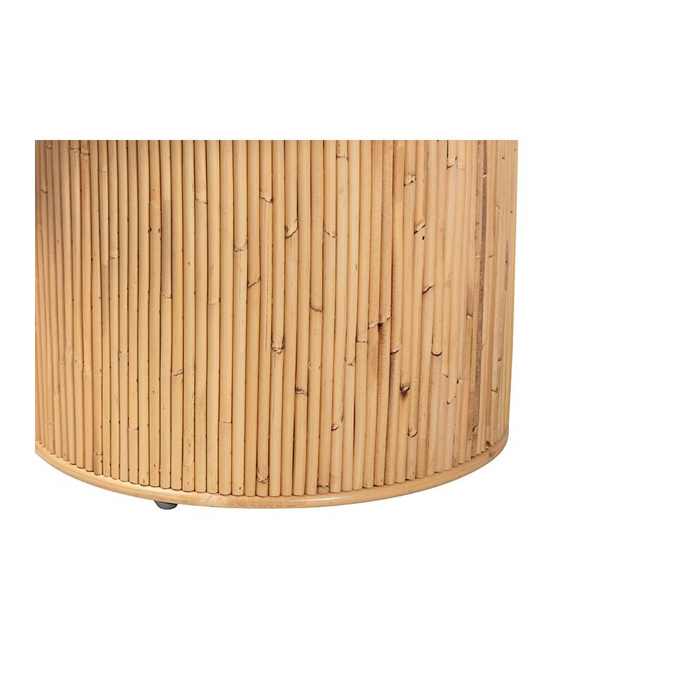 Iryna Modern Bohemian Natural Rattan End Table. Picture 3