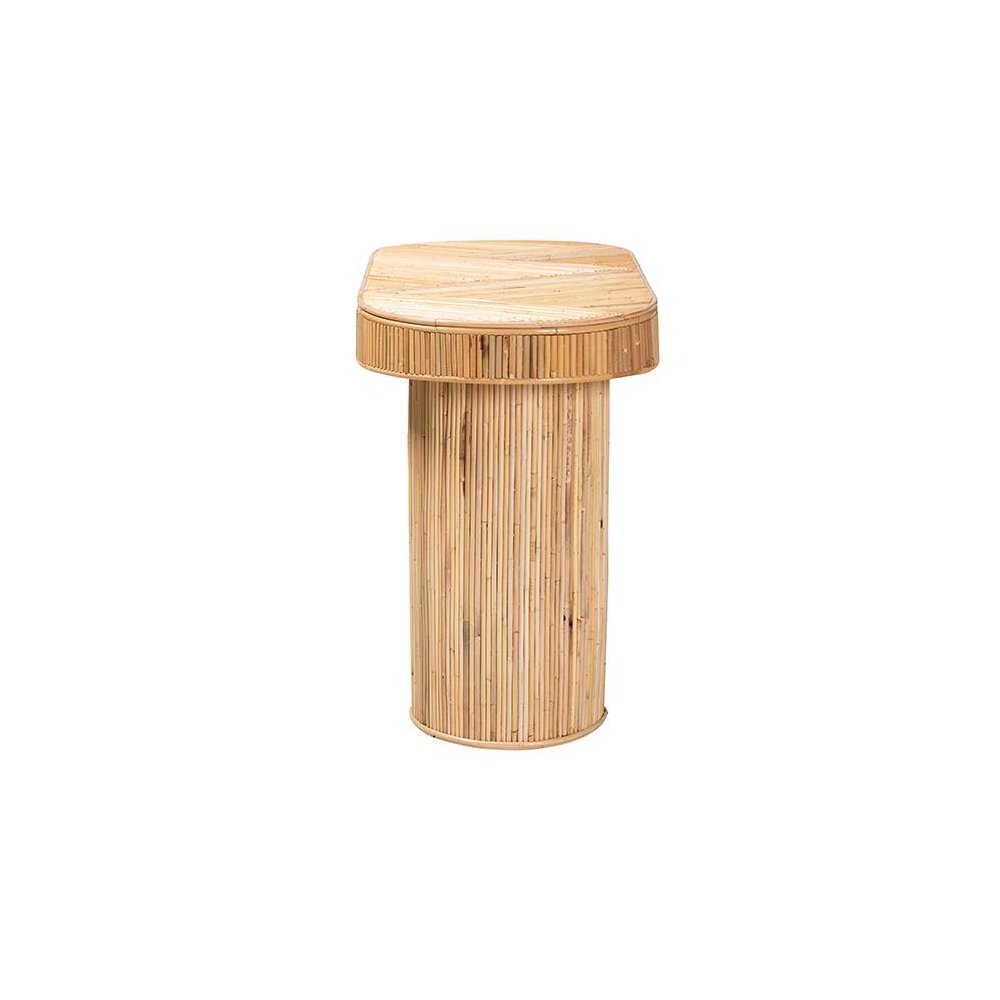 Iryna Modern Bohemian Natural Rattan Console Table. Picture 3