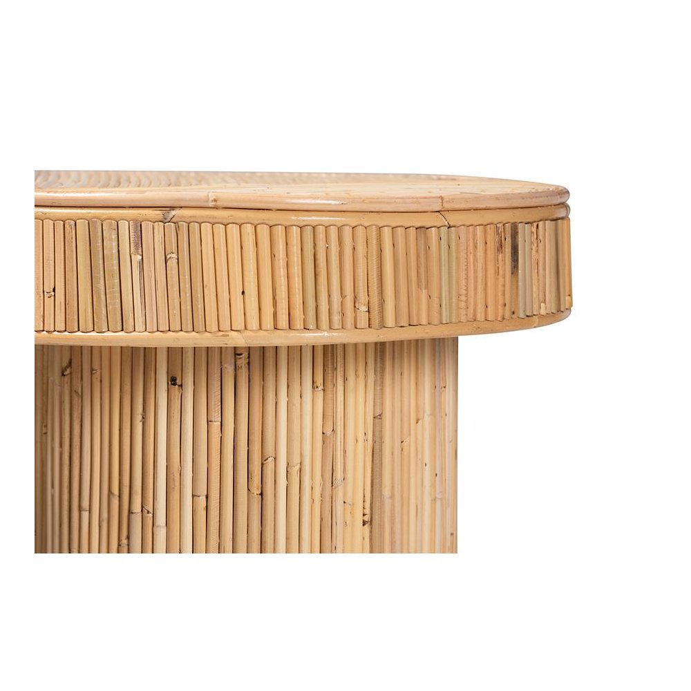 Iryna Modern Bohemian Natural Rattan Console Table. Picture 4