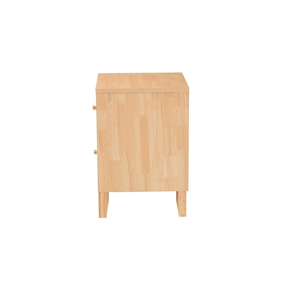 Hosea Japandi Carved Honeycomb Natural 2-Drawer Nightstand. Picture 4