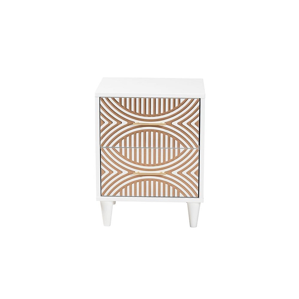 Baxton Studio Louetta Carved Contrasting Nightstand. Picture 3