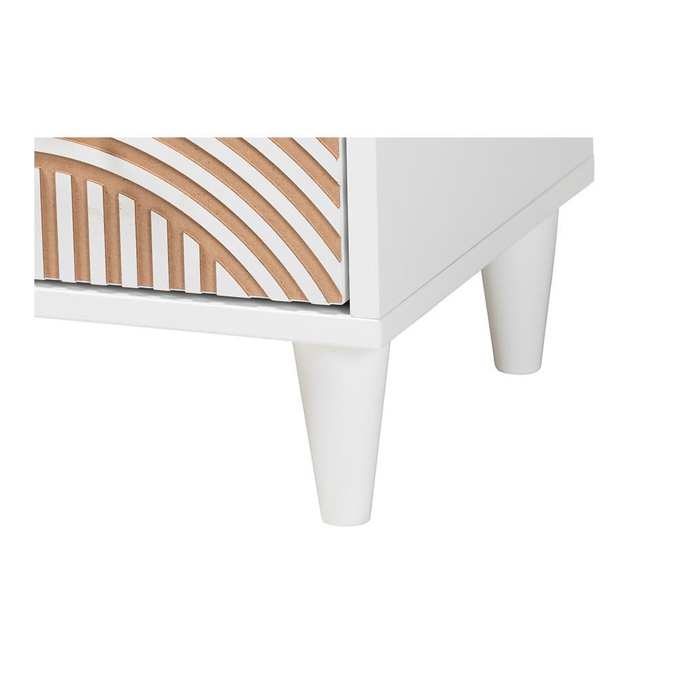 Baxton Studio Louetta Carved Contrasting Nightstand. Picture 6