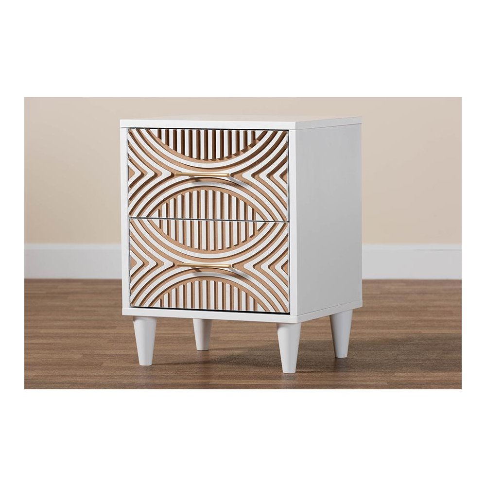 Baxton Studio Louetta Carved Contrasting Nightstand. Picture 8