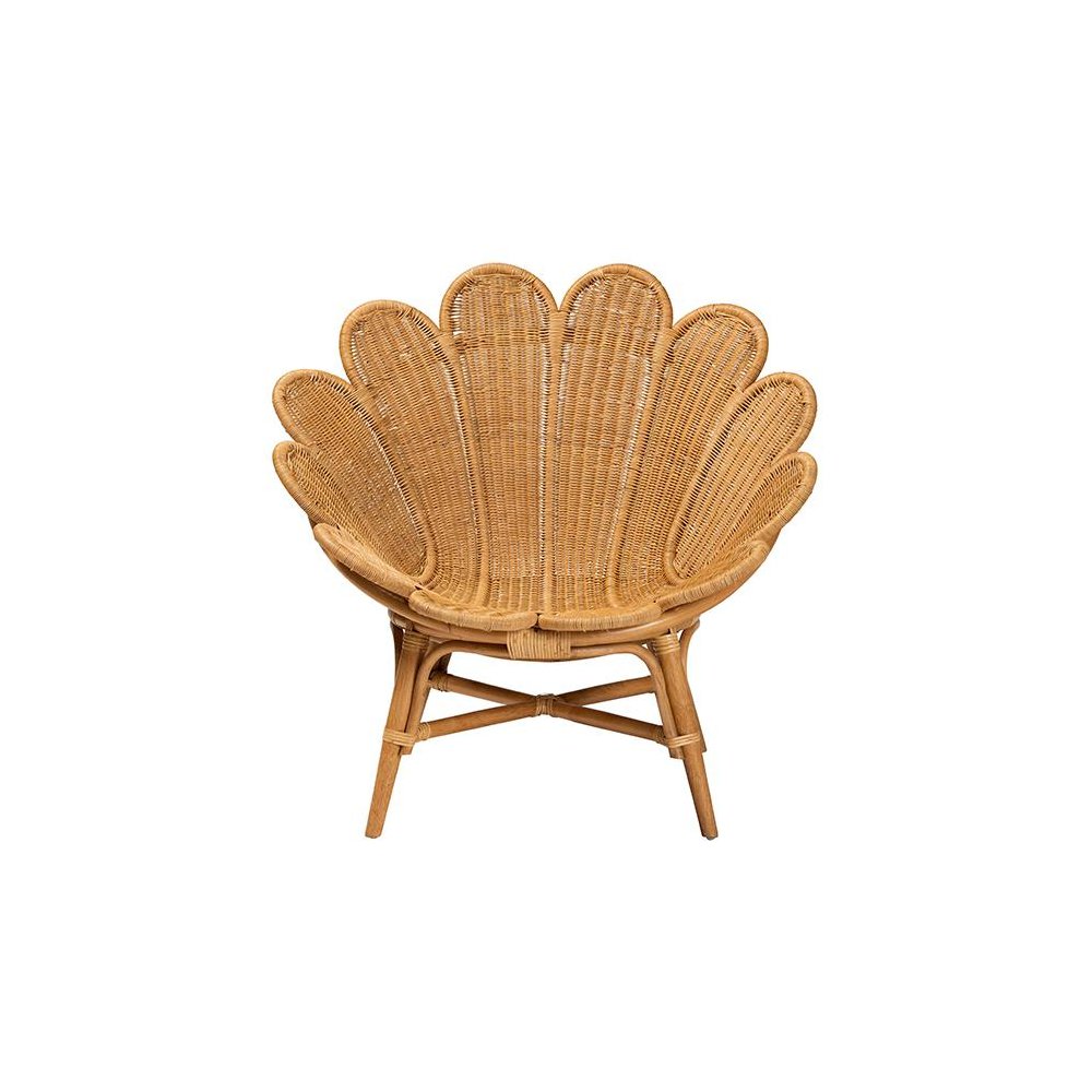 Blossom Bohemian Honey Rattan Accent Flower Chair. Picture 2