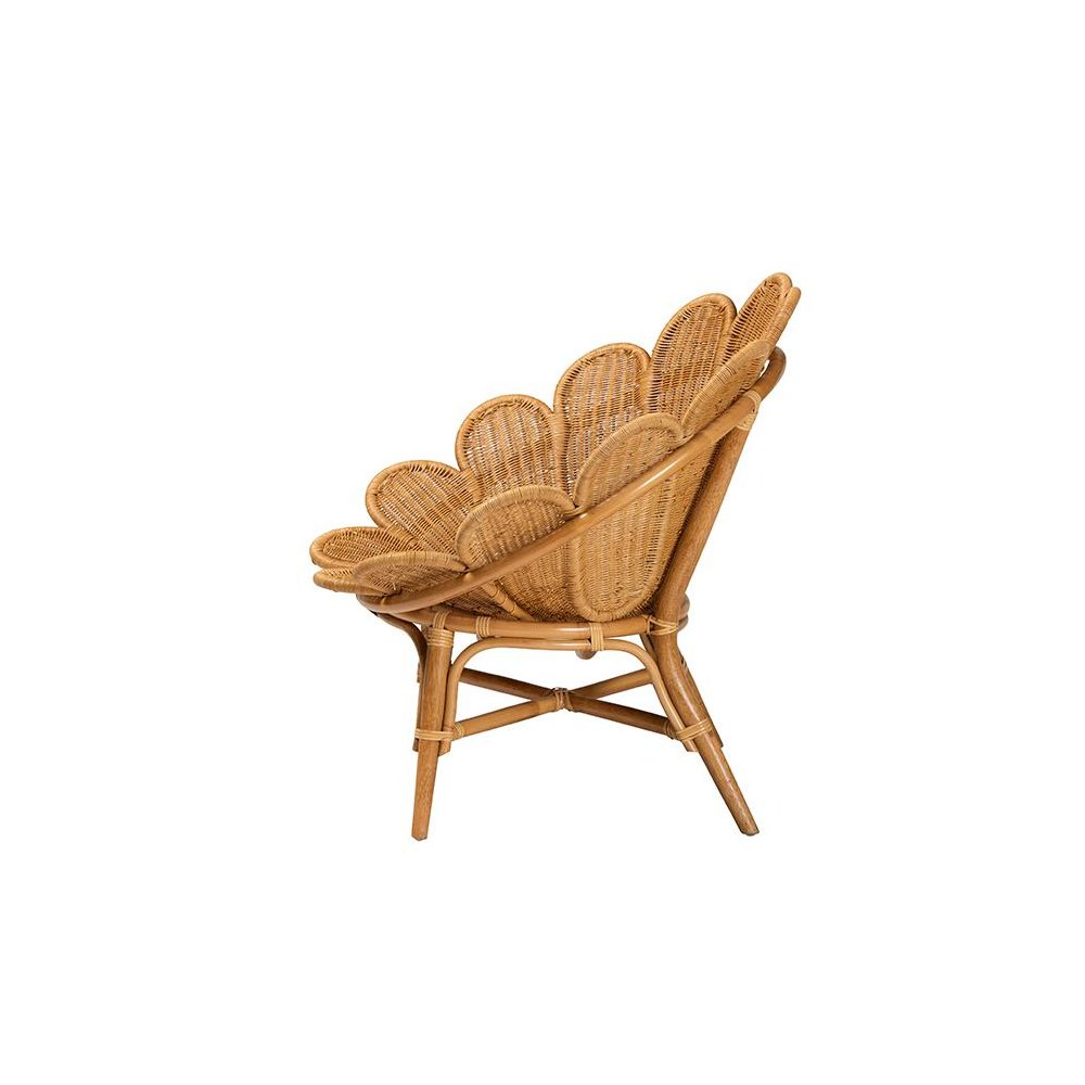Blossom Bohemian Honey Rattan Accent Flower Chair. Picture 3