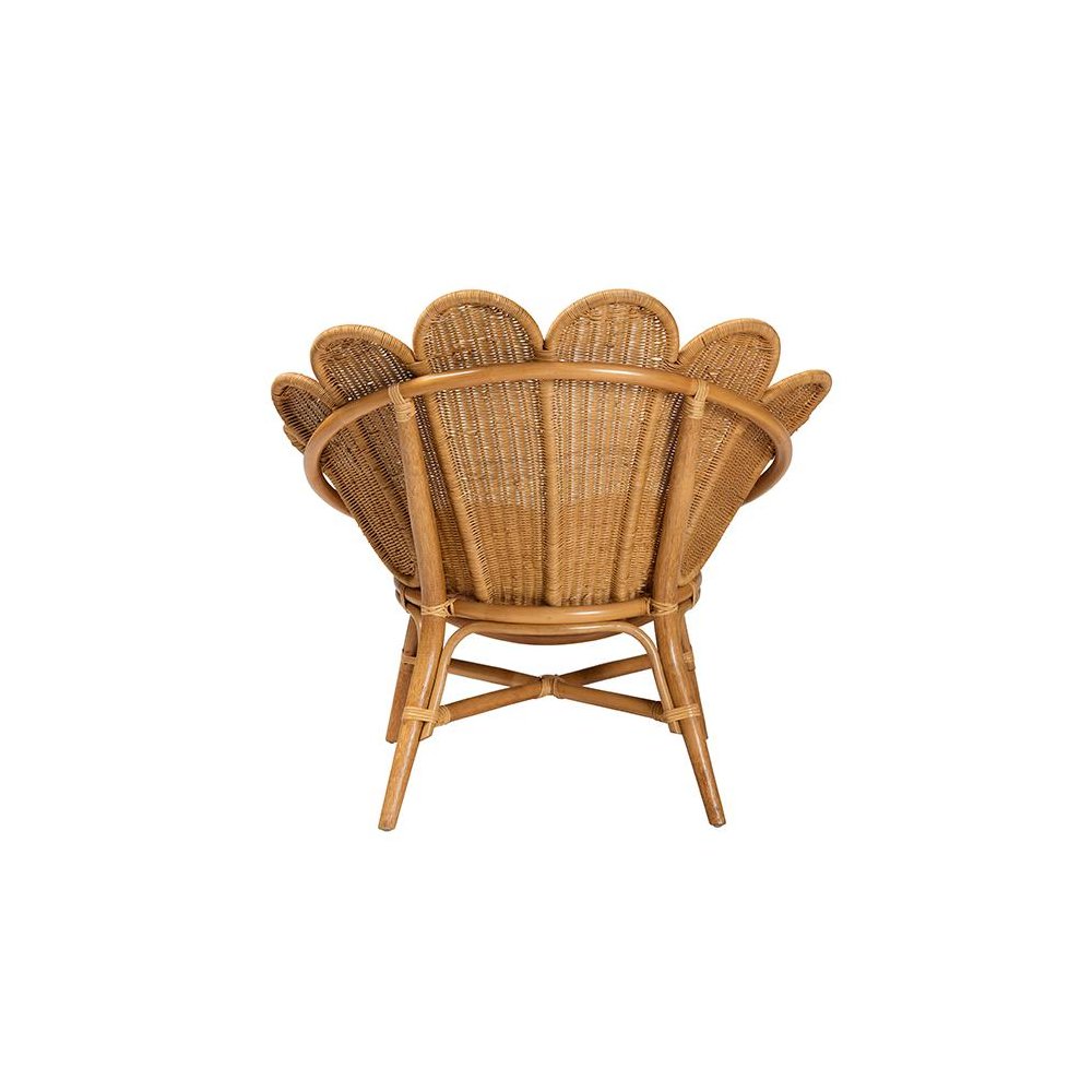 Blossom Bohemian Honey Rattan Accent Flower Chair. Picture 4