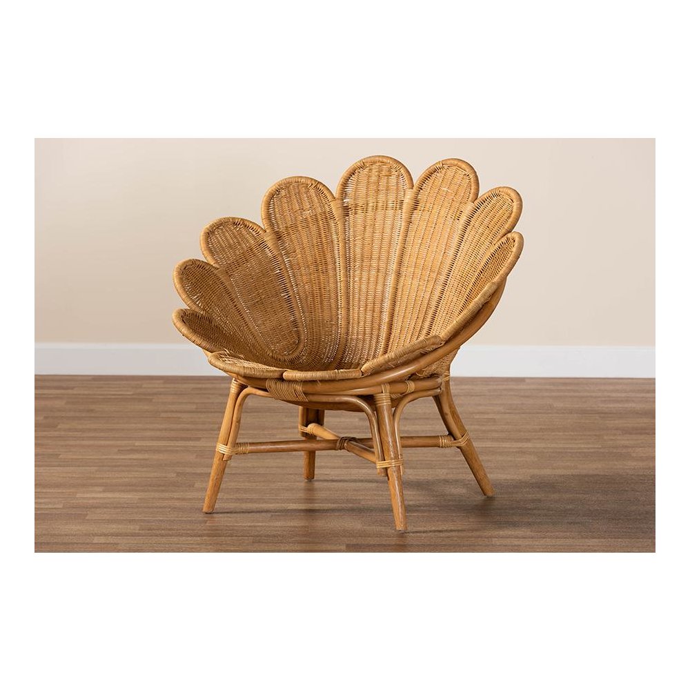 Blossom Bohemian Honey Rattan Accent Flower Chair. Picture 9