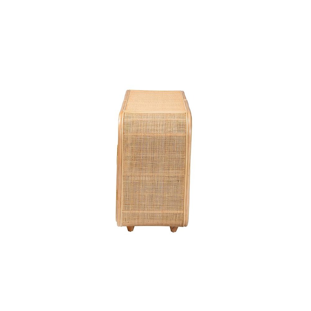 Evania Bohemian Natural Rattan 3-Door Storage Cabinet. Picture 4