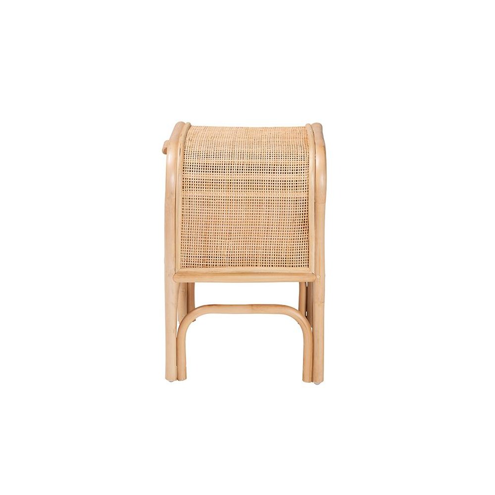 Carabella Bohemian Natural Rattan 1-Drawer Nightstand. Picture 4