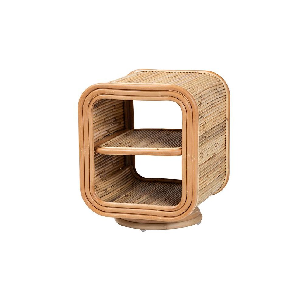Bethari Bohemian Natural Rattan Nightstand. Picture 1