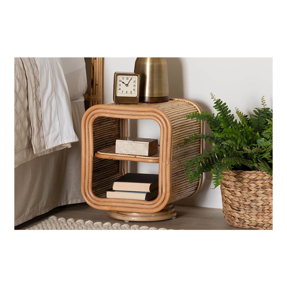 Bethari Bohemian Natural Rattan Nightstand. Picture 6