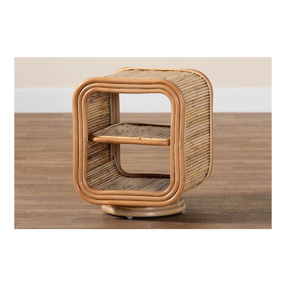 Bethari Bohemian Natural Rattan Nightstand. Picture 7