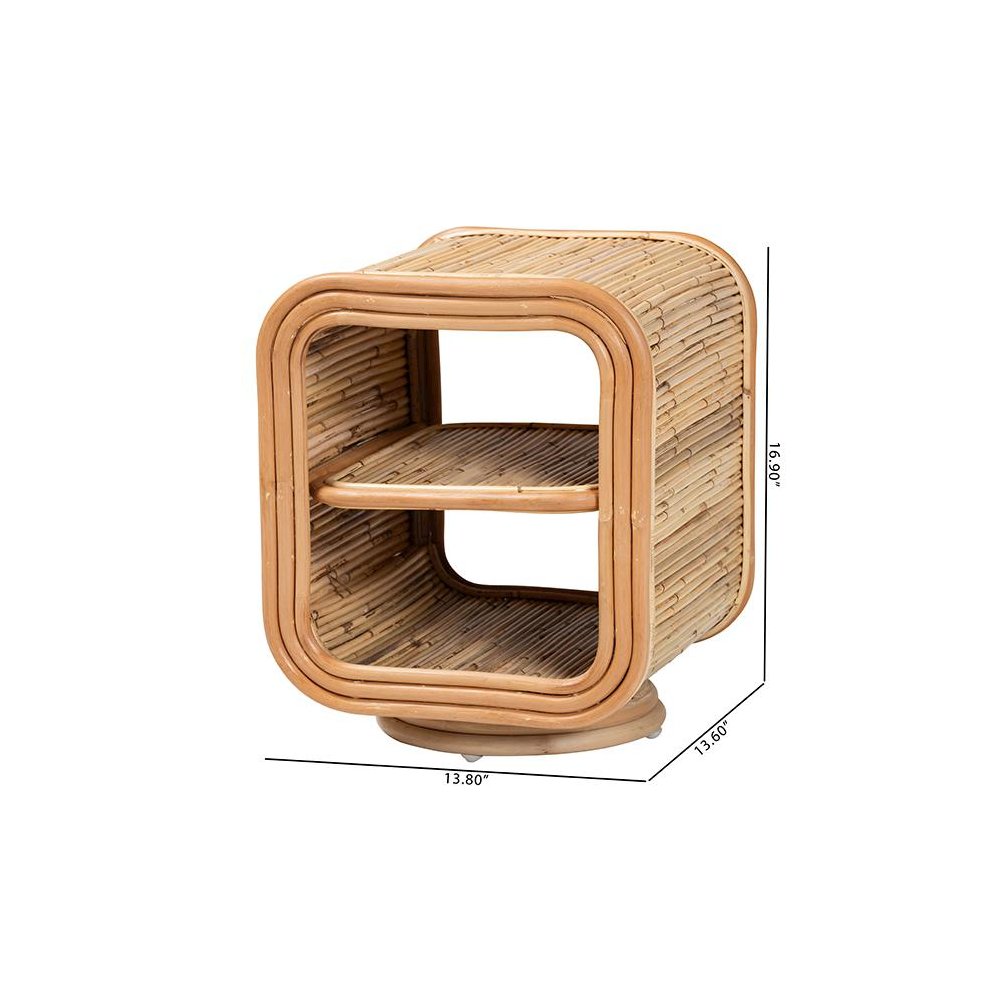 Bethari Bohemian Natural Rattan Nightstand. Picture 8