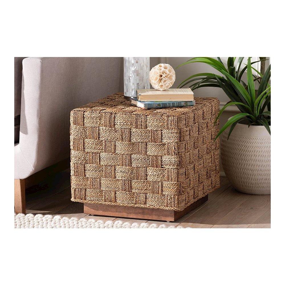 bali & pari Karina Bohemian Natural Seagrass End Table. Picture 7