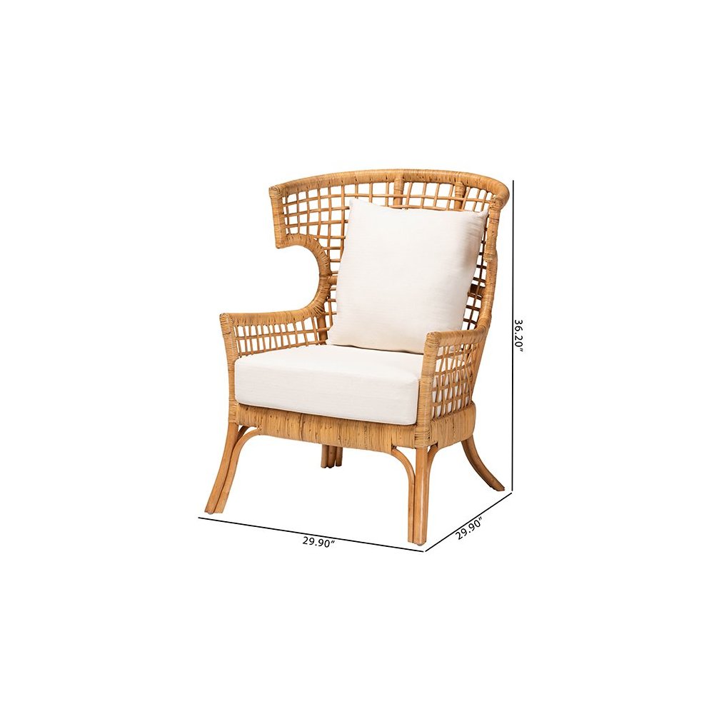 bali & pari Regina Bohemian Light Honey Rattan Arm Chair. Picture 10