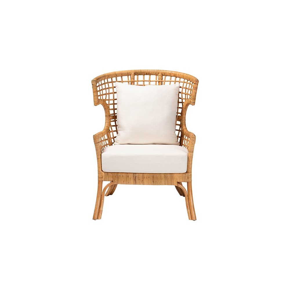 bali & pari Regina Bohemian Light Honey Rattan Arm Chair. Picture 2