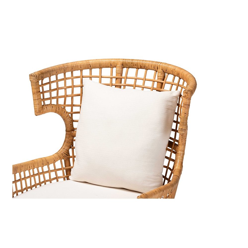 bali & pari Regina Bohemian Light Honey Rattan Arm Chair. Picture 5