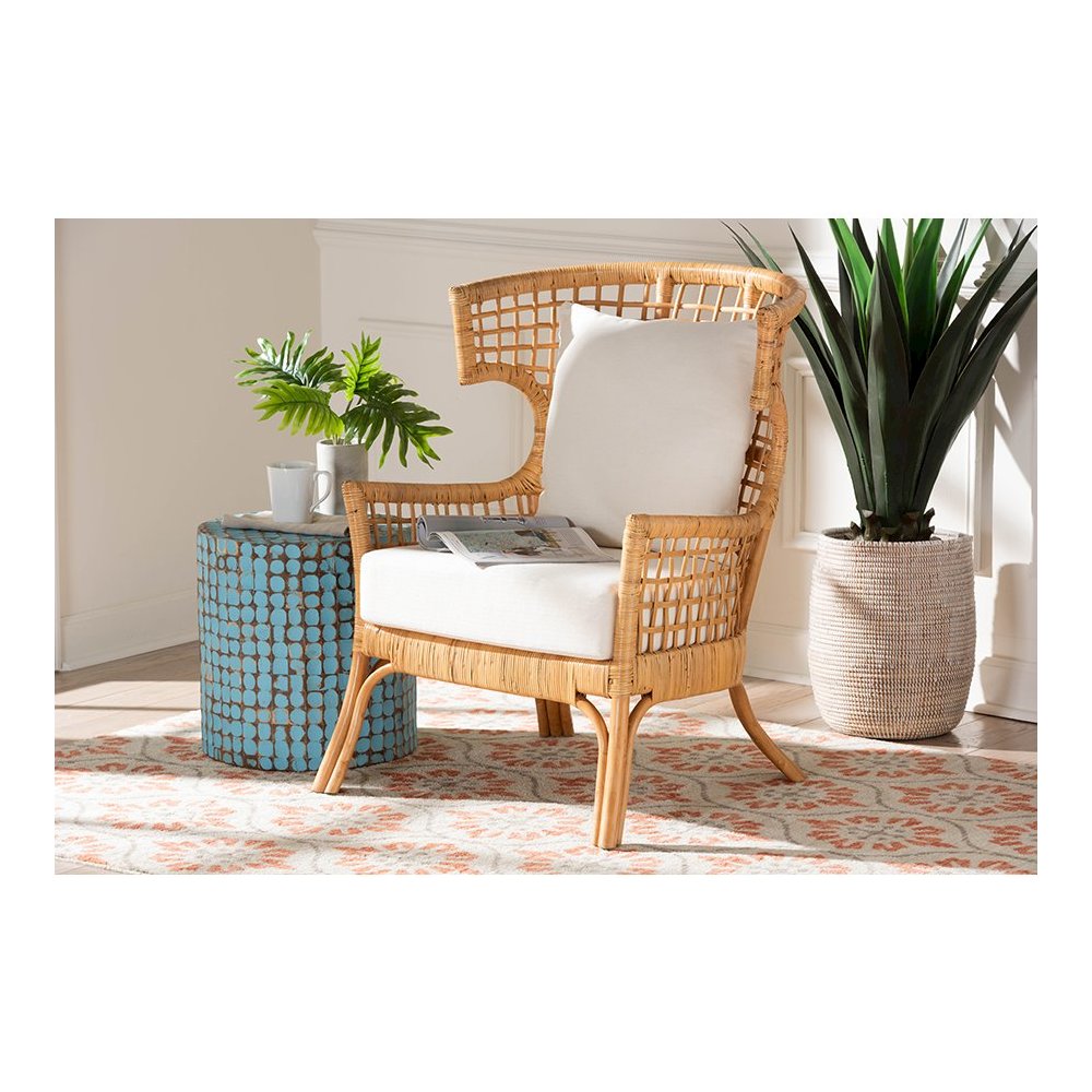 bali & pari Regina Bohemian Light Honey Rattan Arm Chair. Picture 8