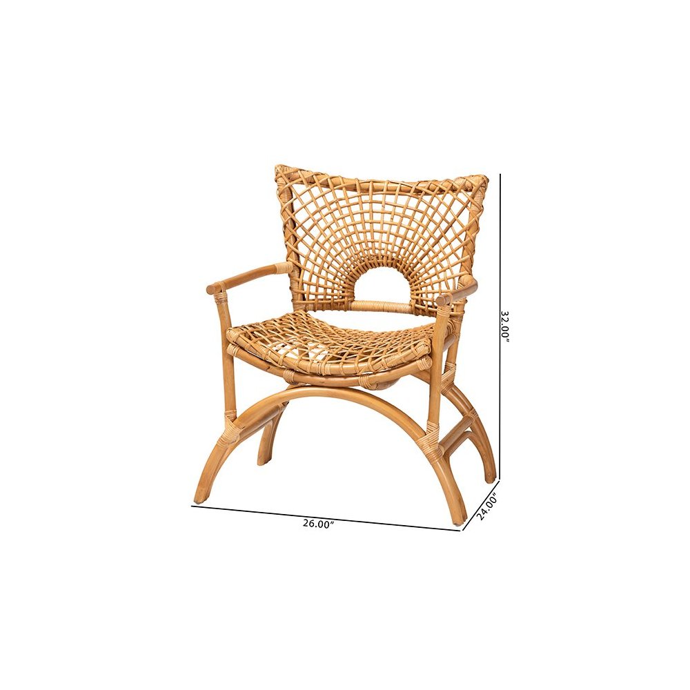Mamba Bohemian Natural Rattan Arm Chair. Picture 10