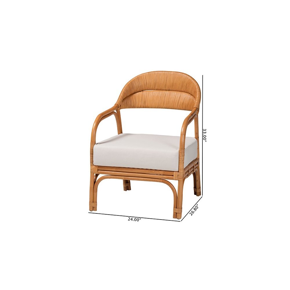 Marisa Bohemian Light Honey Rattan Arm Chair. Picture 10