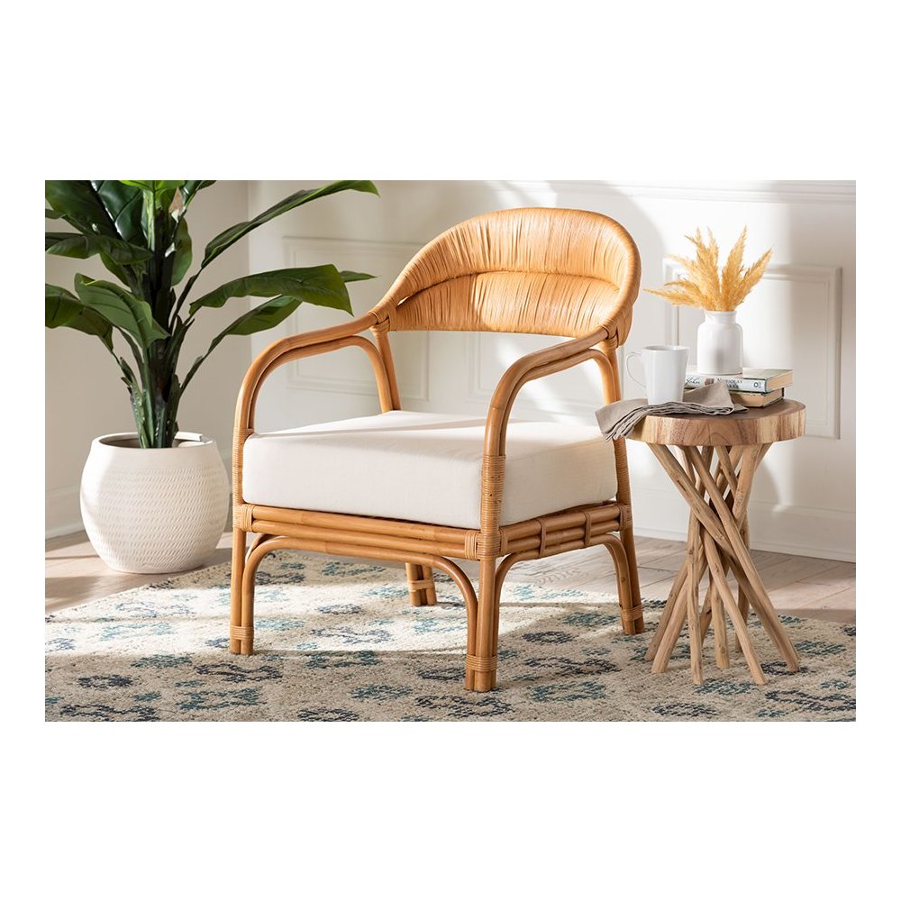 Marisa Bohemian Light Honey Rattan Arm Chair. Picture 8