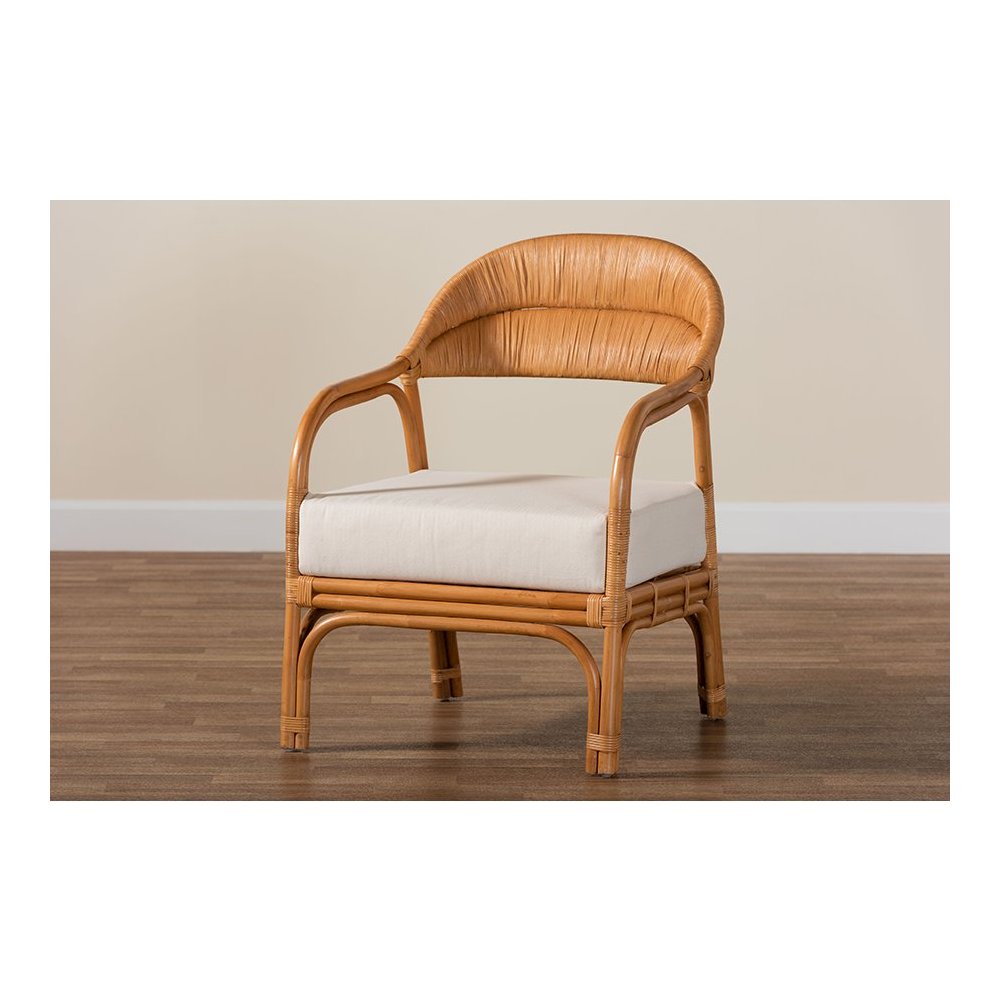 Marisa Bohemian Light Honey Rattan Arm Chair. Picture 9