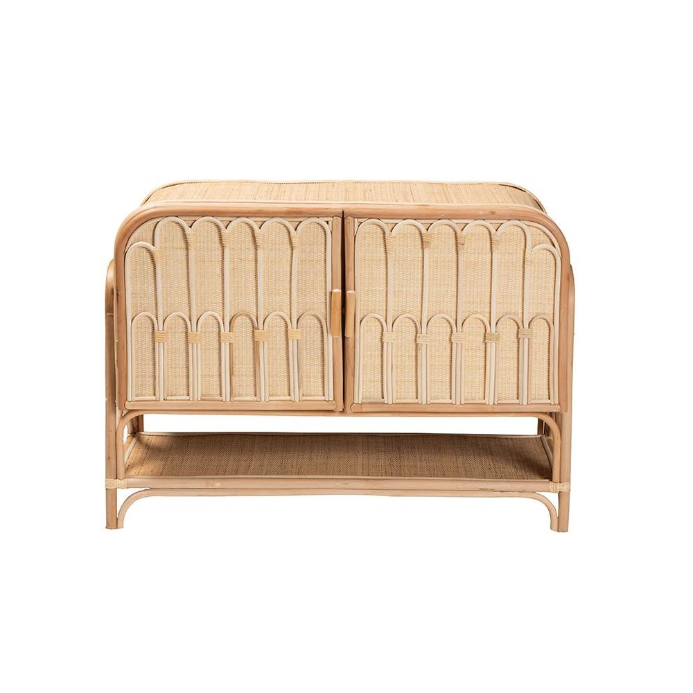 Gitano Bohemian Natural Rattan 2-Door Storage Cabinet. Picture 3