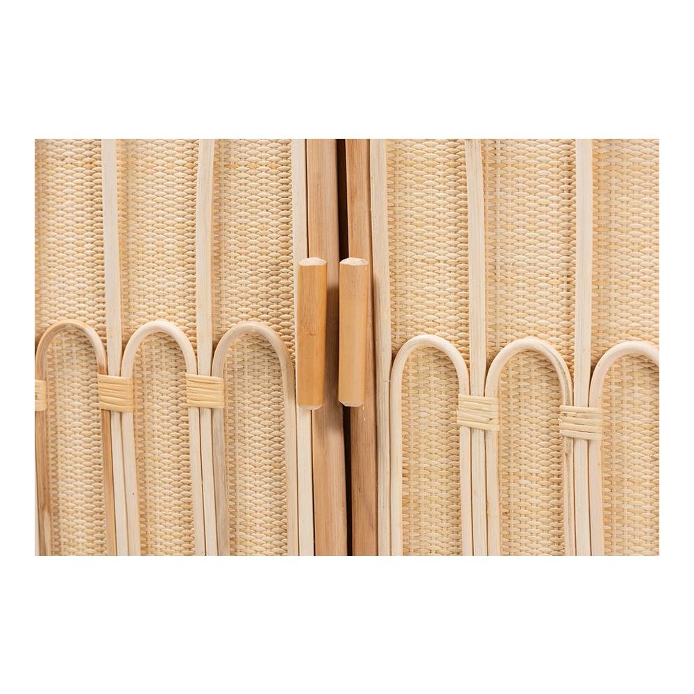 Gitano Bohemian Natural Rattan 2-Door Storage Cabinet. Picture 5
