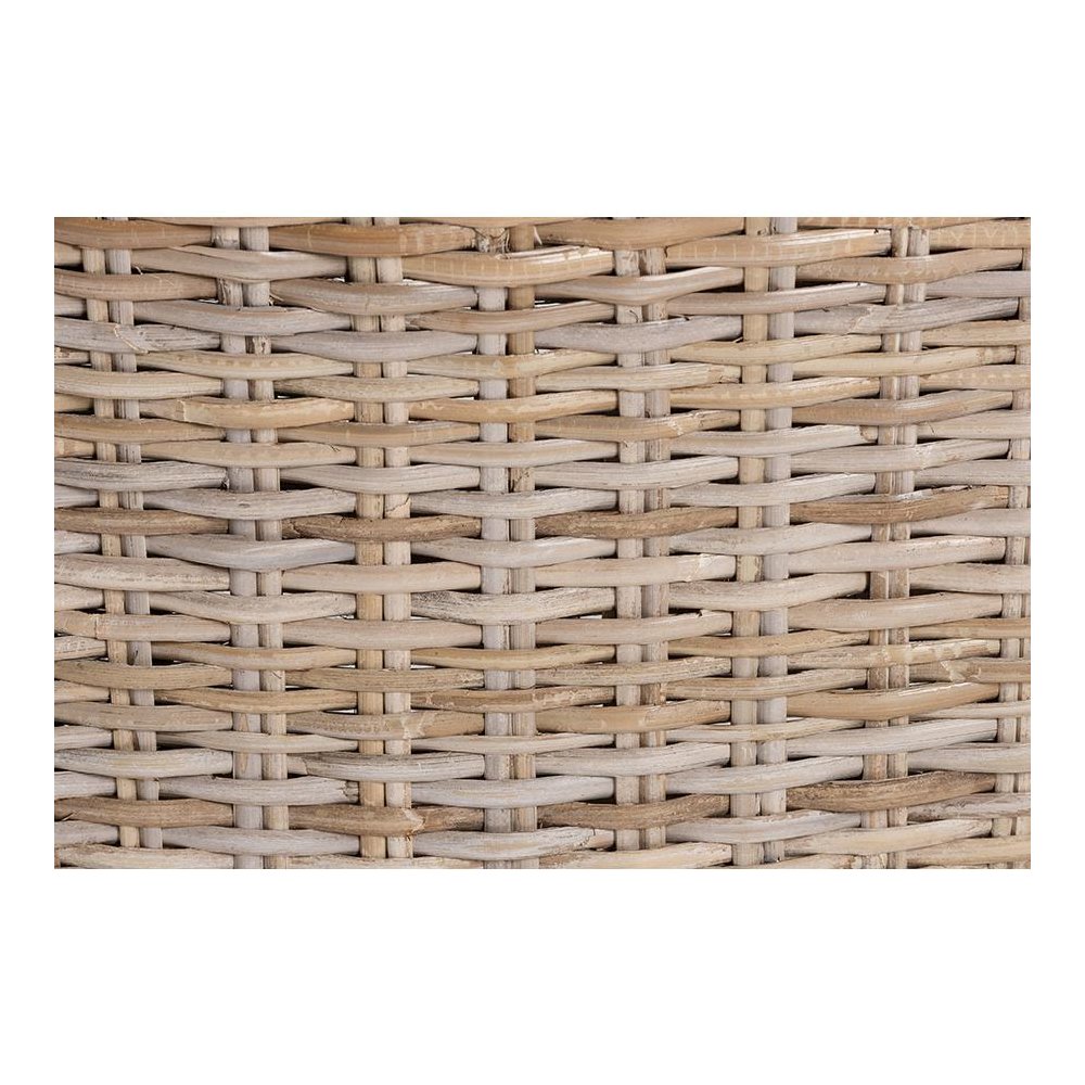 Barossa Bohemian Grey Kubu Rattan and Mahogany Wood Dining Chair. Picture 7