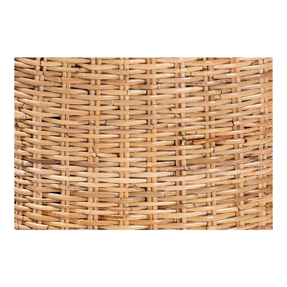 Rowen Bohemian Light Honey Kubu Rattan and Mahogany Wood Dining Chair. Picture 7