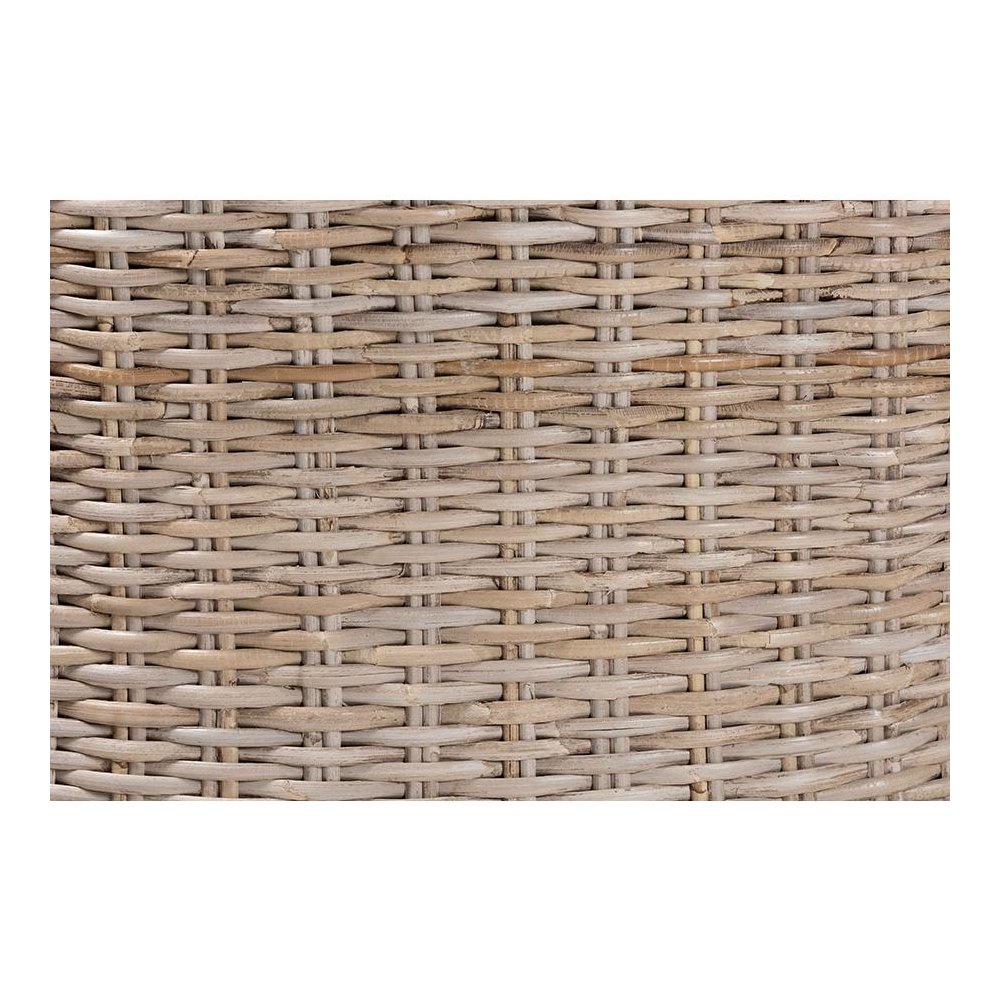Lara Bohemian Grey Kubu Rattan and Mahogany Wood Dining Chair. Picture 7