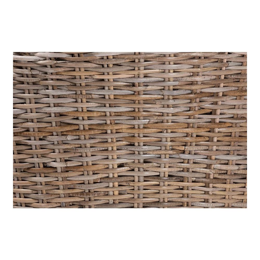 Niesha Bohemian Grey Natural Kubu Rattan and Mahogany Wood Dining Chair. Picture 7