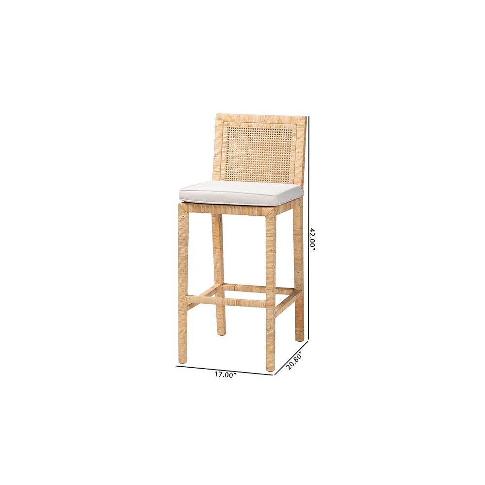 Sofia Bohemian Natural Rattan Bar Stool. Picture 10