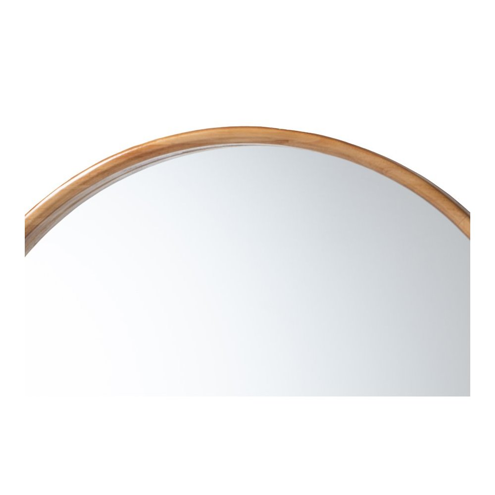 Tazara Japandi Natural Round Accent Wall Mirror. Picture 2