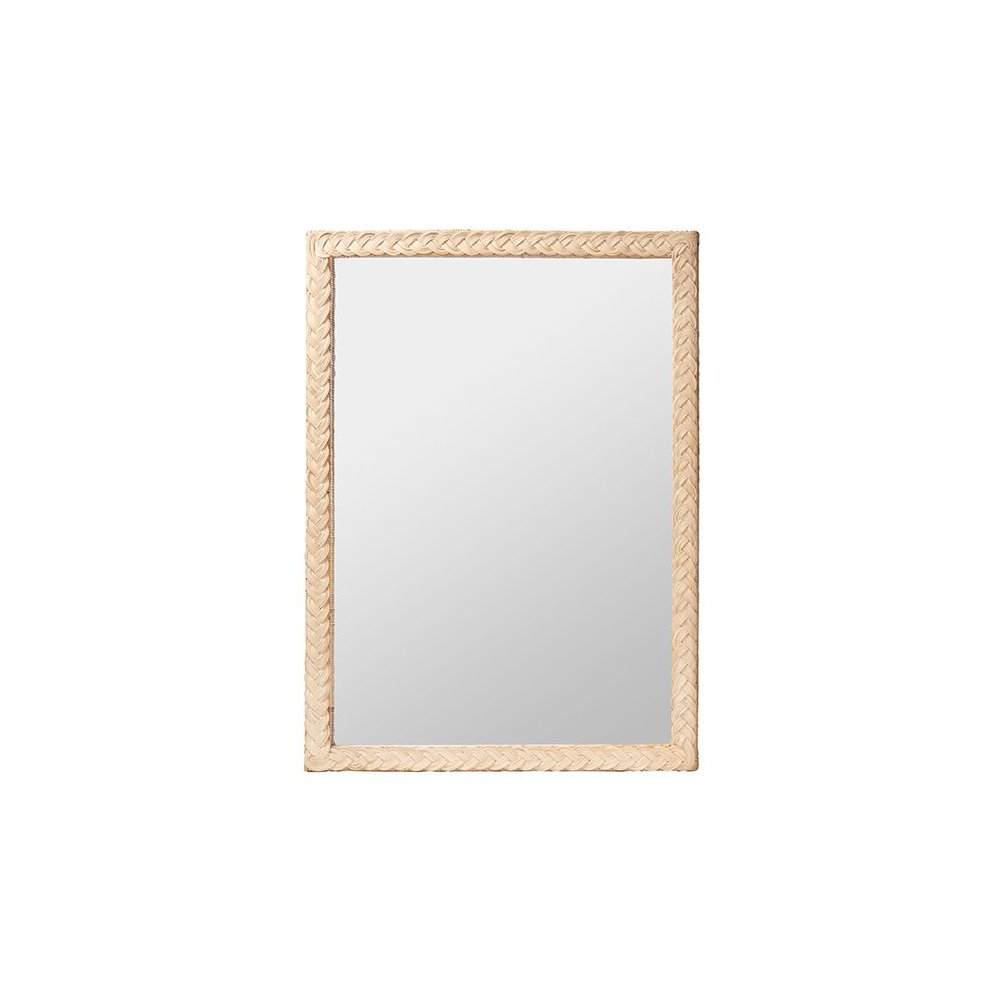 Lanica Japandi Sun Bleached Rattan Wall Mirror. Picture 1