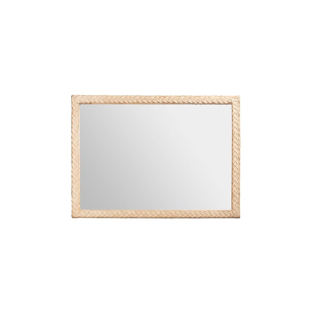 Lanica Japandi Sun Bleached Rattan Wall Mirror. Picture 2