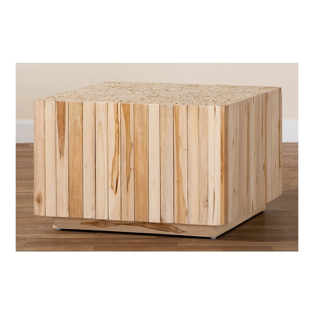 Bohemian Natural Teak Wood Coffee Table with Unique Repurposed Wood Logs. Picture 8