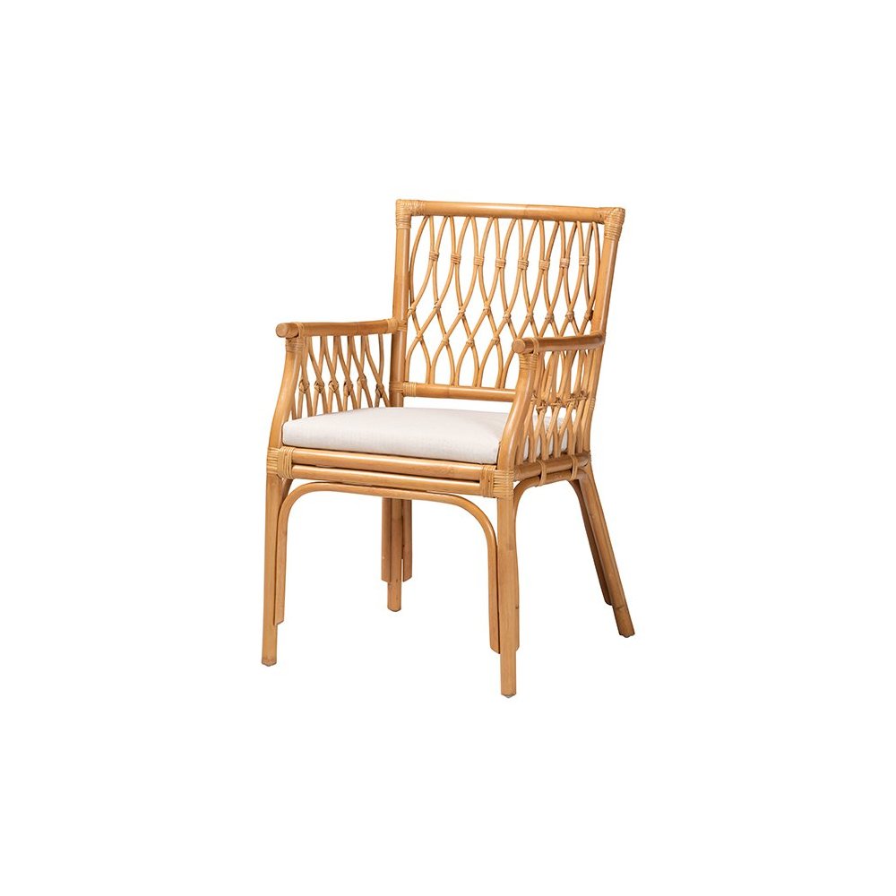 bali & pari Maisa Bohemian Light Honey Rattan Arm Chair. Picture 1