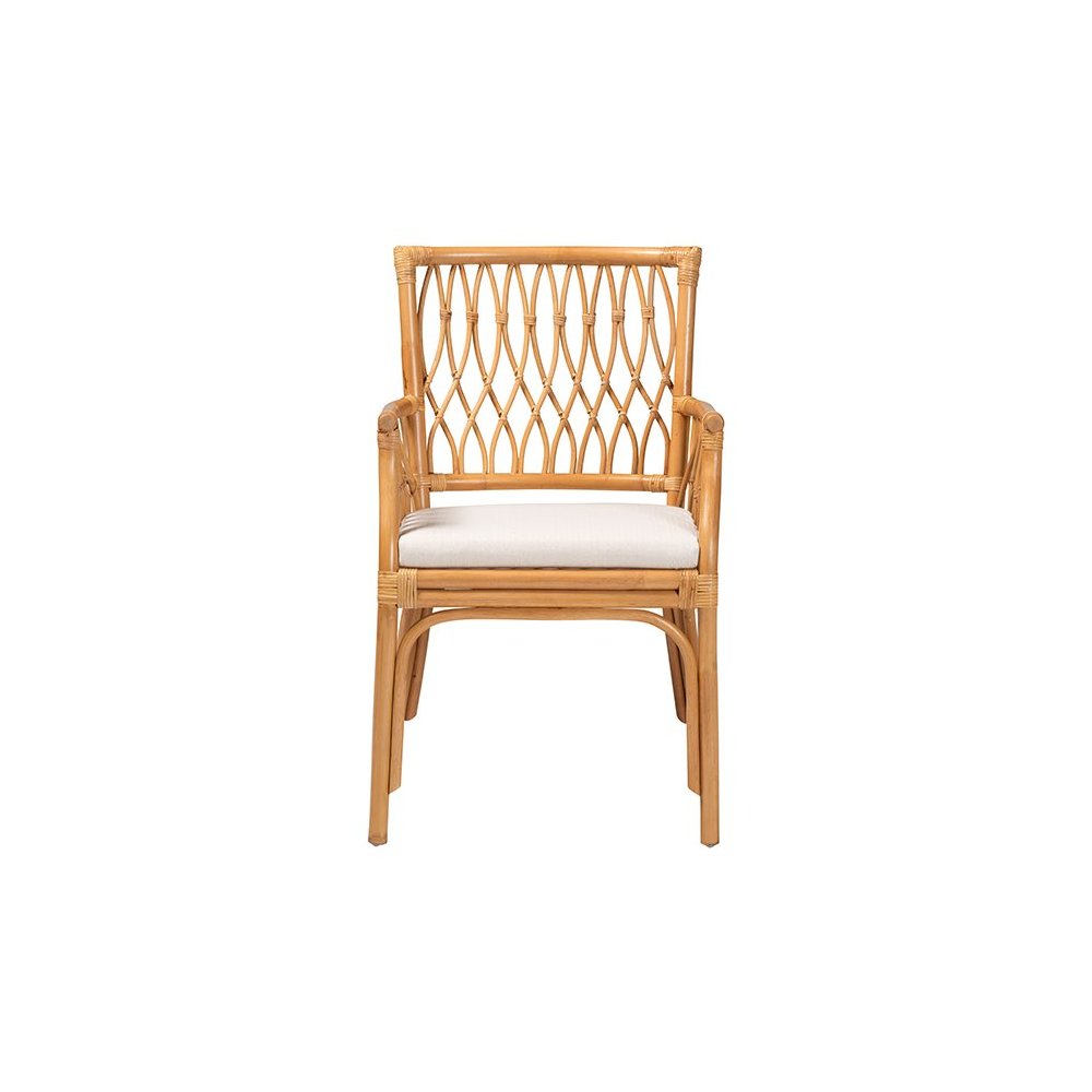 bali & pari Maisa Bohemian Light Honey Rattan Arm Chair. Picture 2