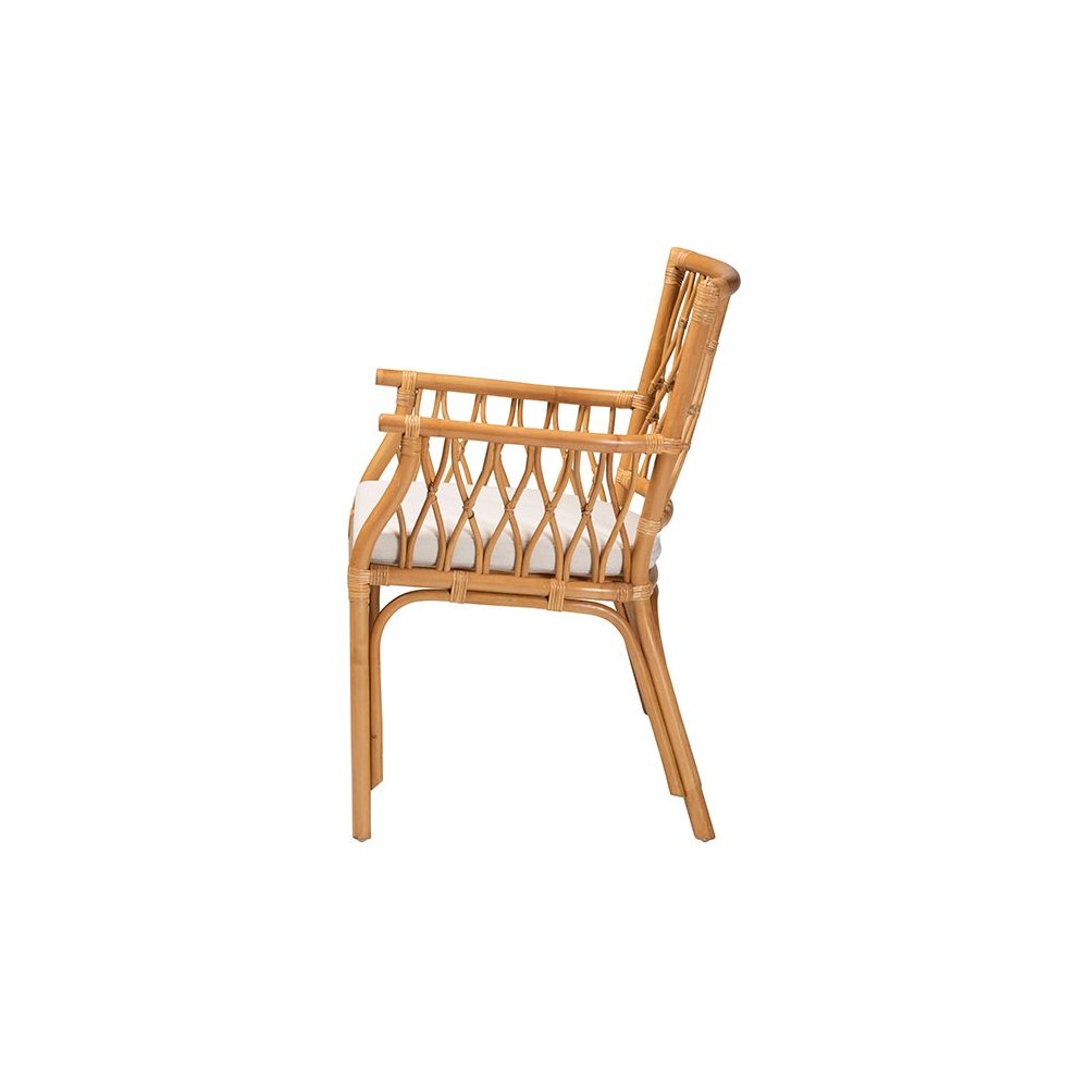 bali & pari Maisa Bohemian Light Honey Rattan Arm Chair. Picture 3