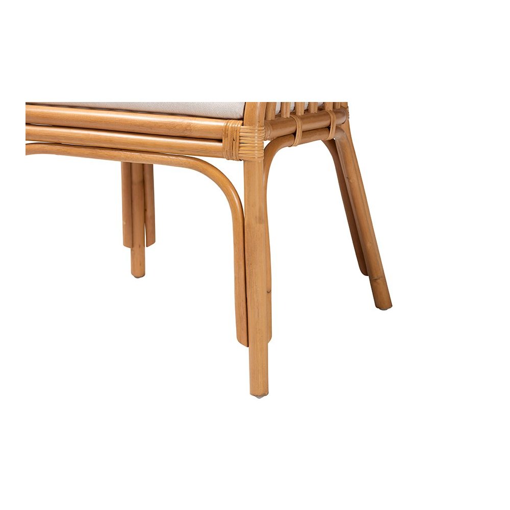 bali & pari Maisa Bohemian Light Honey Rattan Arm Chair. Picture 6
