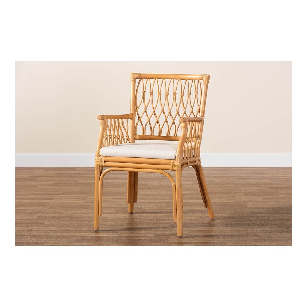 bali & pari Maisa Bohemian Light Honey Rattan Arm Chair. Picture 9