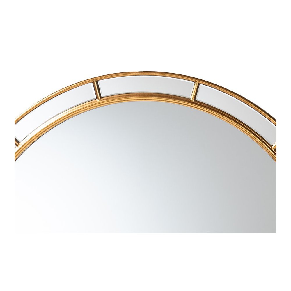 Ulvi Antique Goldleaf Round Accent Mirror. Picture 2